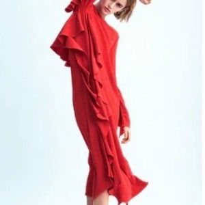 Zara Flowy Ruffle Dress size S